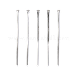 Iron Flat Head Pins, Cadmium Free & Lead Free, Silver, 35x0.75~0.8mm, 20 Gauge, about 5400pcs/1000g, Head: 2mm
