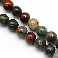 Naturali africane perline Bloodstone fili, perle di pietra eliotropio, tondo, 4~4.5mm, Foro: 1 mm, circa 87pcs/filo, 15.5 pollice