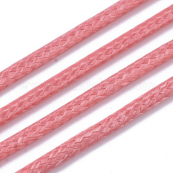 Waxed Polyester Cords, for Jewelry Making, Light Coral, 1.5mm, about 10m/roll