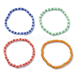 Bracelets extensibles en perles de verre, couleur mixte, diamètre intérieur: 2 pouce (5.2 cm)