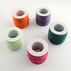 Cordones de hilo de algodón encerado, color mezclado, 1mm, alrededor de 91.44 yarda (100 m) / rollo