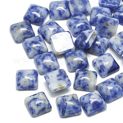 Cabujones de jaspe de punto azul natural, cuadrado, 10x10x5mm