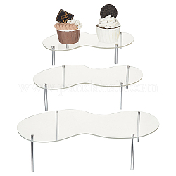 Fingerinspire 3 Sets 3 Stile Acryl-Cupcake-Riser-Halter, Acryl-Dessert-Ausstellungsständer mit Edelstahlstange, Transparent, 24.7~39.4x13~25x5~10 cm, 1 Satz/Stil