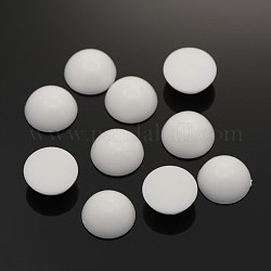 Cabochons en acrylique de demi-rond, blanc, 8x4.5mm, environ 2000 pcs / sachet 