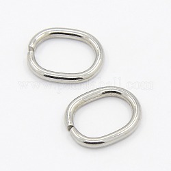 201 in acciaio inox anelli di salto aperto, ovale, colore acciaio inossidabile, 13.5x11x1.5mm, Foro: 10x7 mm