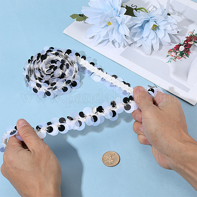 2 Yards Polyester-Perlenbesatz&nbsp;SRIB-PH0001-85-1
