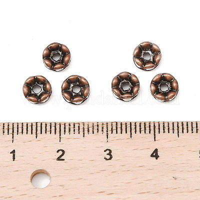Messing Strass Zwischen perlen&nbsp;RB-A014-L6mm-01R-NF-1