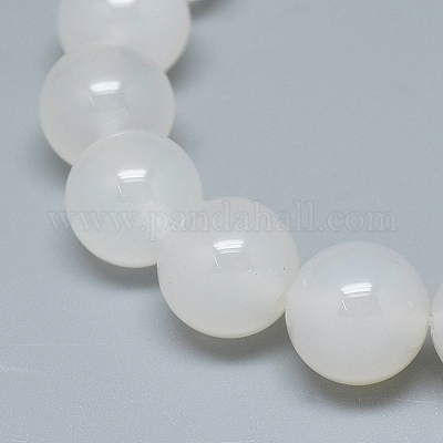 Chapelets de perles en agate blanche naturelle&nbsp;G-D0005-27-10mm-1