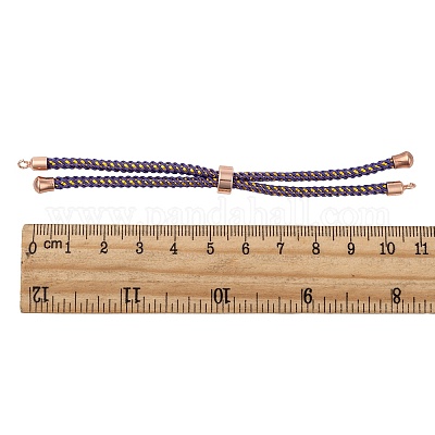 Lot De 10 Cordons Pour Bracelet Coulissant - Nylon Torsadé 225 Mm - Pour Création Bijoux DIY - Système De Réglage Par Perle - Accessoires Argent Et Noir