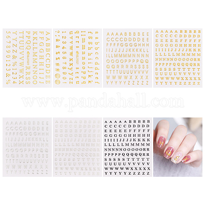 Wholesale OLYCRAFT 14 Sheets Letter Stickers Alloy Alphabet Stickers  Self-Adhesive Number Alphabet Stickers Letter Numbers Resin Filler Sticker  for Nail Art Decoartion Epoxy Resin Supplies 