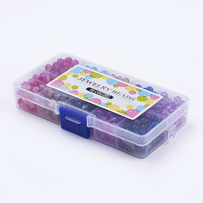 Runde transparent Knistern Glasperlen&nbsp;CCG-X0008-01-6mm-1