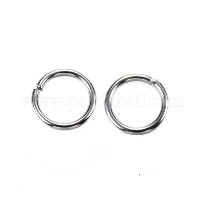 304 Stainless Steel Jump Rings, Open Jump Rings, Stainless Steel, 18 Gauge,  8x1mm, Inner Diameter: 6mm