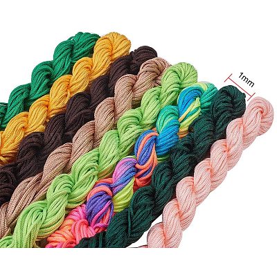 Wholesale PandaHall 20 Colors 1mm Chinese Knotting Cord Nylon