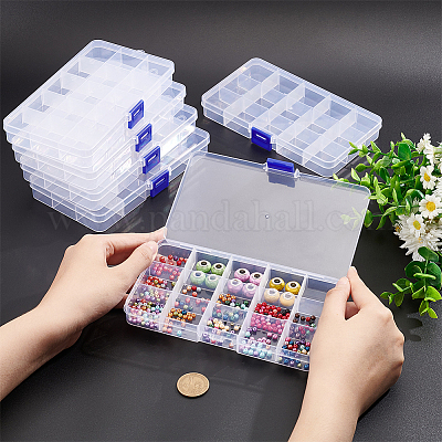 Wholesale SUPERFINDINGS 4 Pcs 15 Grids Bead Organizer Containers