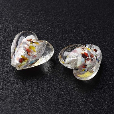 Handgefertigte Glasperlen aus Silberfolie&nbsp;FOIL-T005-01D-1