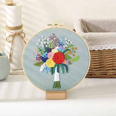 Photo embroidery kit for beginners - bright colors