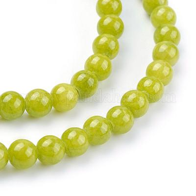 Chapelets de perles en jade jaune naturel&nbsp;G-G598-6mm-YXS-1