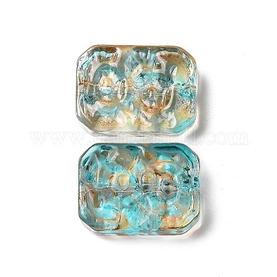 Perles de verre peintes par pulvérisation transparent&nbsp;GLAA-I050-08I-1