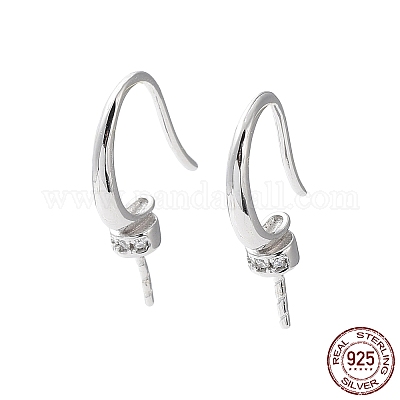 Sterling Silver Pinch Bails, S925 Silver CZ Charm Pinch Bail for