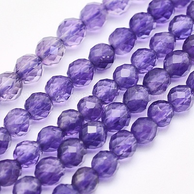 Natürlichen Amethyst Perlen Stränge&nbsp;G-O166-29-4mm-1