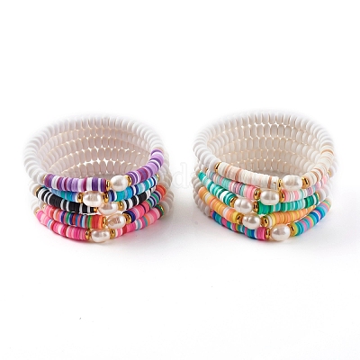 Wholesale Polymer Clay Heishi Beads Stretch Bracelets Sets 