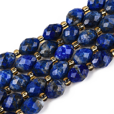Natürlicher Lapislazuli Perlenstränge&nbsp;G-N342-35-8x6-10-1