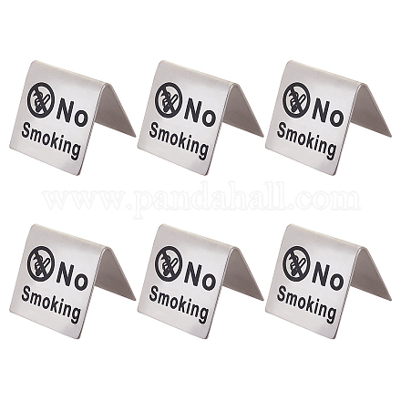 Ahandmaker signe de table non-fumeur en acier inoxydable signe en acier inoxydable signe non-fumeur carte de signe de restaurant bureau non-fumeur indicateur de logo de bureau STAS-GA0001-02P-1