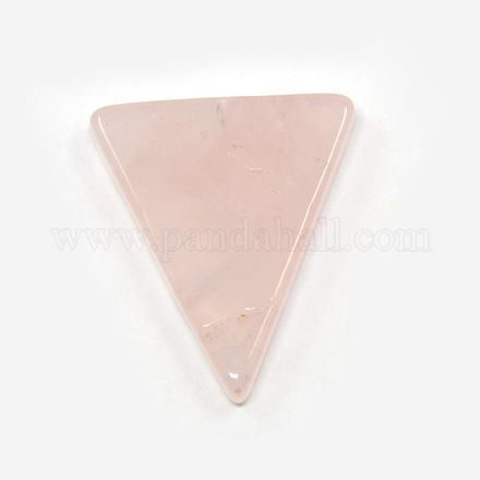 Triangle Natural Rose Quartz Gemstone Pendants G-D590-05-1