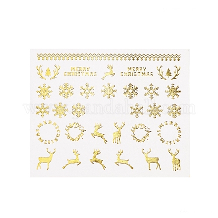 ネイルステッカー  水転写  ネイルチップの装飾用  クリスマステーマ  ゴールド  6.3x5.2cm MRMJ-Q042-Y17-01-1