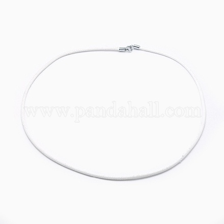 ワックスポリエステルコードネックレス作り  真鍮パーツ  ホワイト  プラチナ  18.8''（48センチメートル） MAK-P010-15P-1