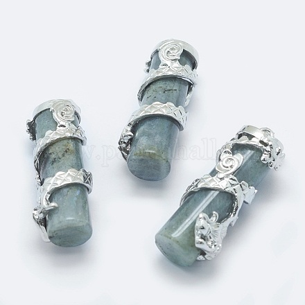 Natural Labradorite Pendants G-O163-E01-1