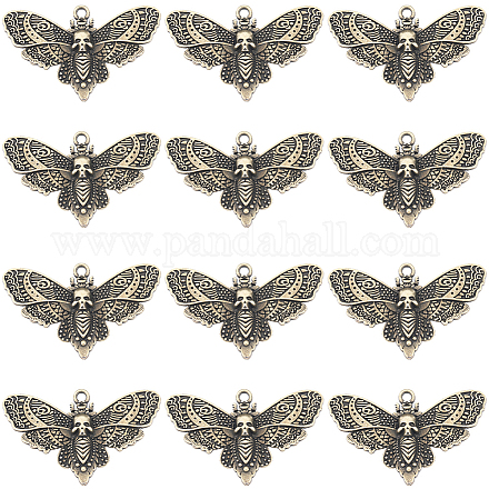 SUNNYCLUE 1 Box 30Pcs Moth Charms Bulk Skull Butterfly Charms Bronze Alloy Skulls Flying Insect Butterflies Halloween Gothic Tibetan Charm for Jewelry Making Charms Women DIY Necklaces Earrings FIND-SC0006-91-1