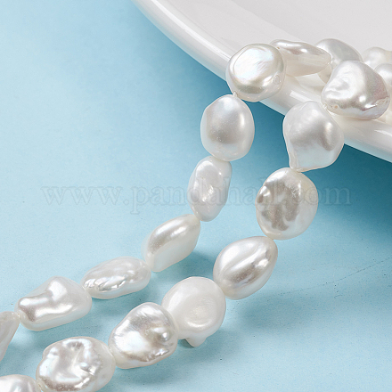 Hebras de perlas keshi de perlas barrocas naturales PEAR-K004-31-1