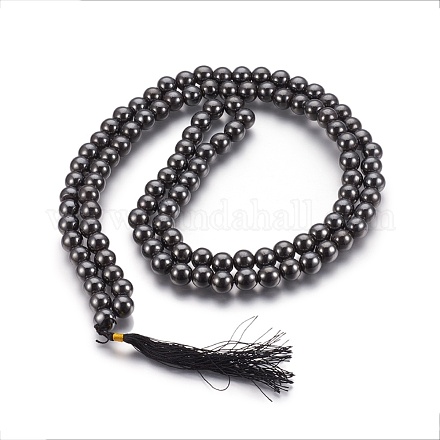 Magnetic Synthetic Hematite Beads Necklaces NJEW-P234-02-1
