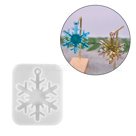 Stampi in silicone con ciondolo fiocco di neve fai da te a tema natalizio DIY-F114-30-1