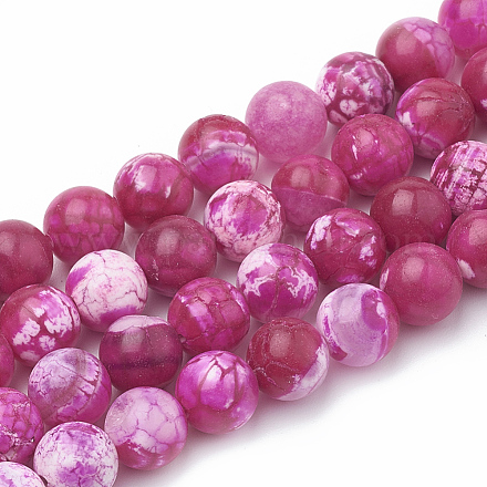 Dyed Natural Crackle Agate Beads Strands G-T100-04D-1