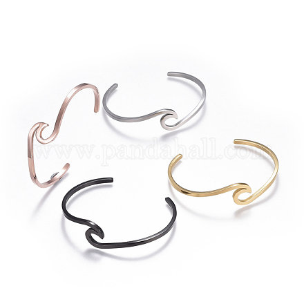 304 Stainless Steel Cuff Bangles BJEW-G611-01-1