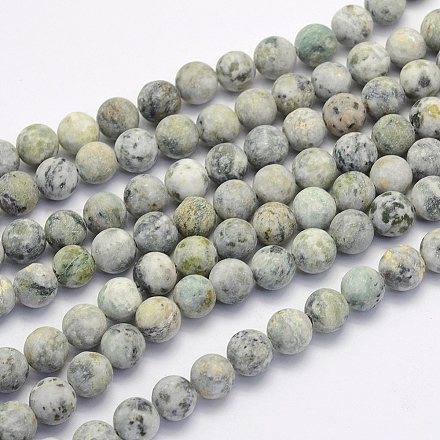 Chapelets de perles en agate fou naturel X-G-G707-8mm-B12-1