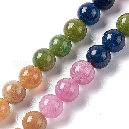Brins de perles de tourmaline imitation jade naturel G-I334-01C-1