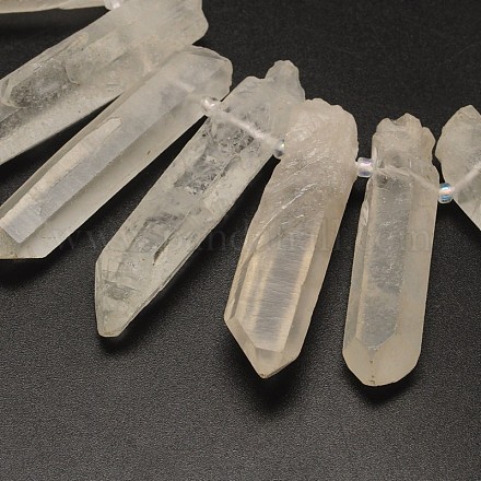 Cuarzo natural hebras pepitas de abalorios de cristal G-M240-01-1