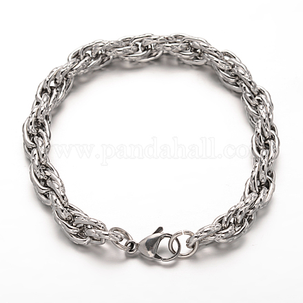304 Stainless Steel Rope Chains Bracelets BJEW-L499-05P-1