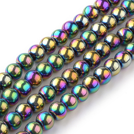 Electroplate Glass Beads Strands EGLA-R047-8mm-02-1