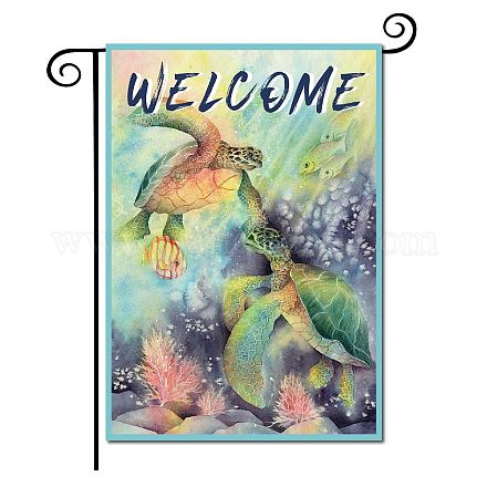 CREATCABIN Sea Turtles Welcome Garden Flag Tropical Ocean Fish Double Sided Vertical Front Door Decoration Nautical Rustic for Coastal Summer Beach Garden Farmhouse House Yard Outdoor 12.5 x 18 Inch AJEW-WH0284-02-1