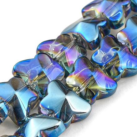 Brins de perles de verre transparentes plaquées arc-en-ciel EGLA-G037-11A-FR02-1