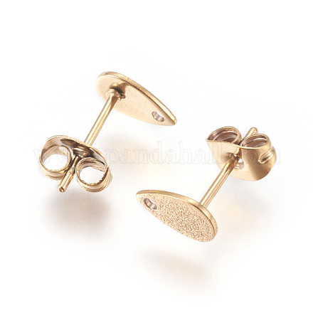 Ion Plating(IP) 304 Stainless Steel Stud Earring Findings for Dangle Charms STAS-L216-05A-G-1