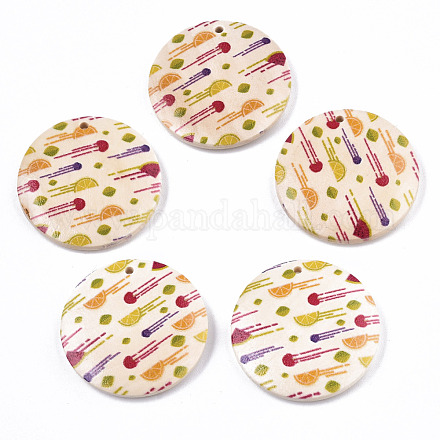 Ciondoli in legno stampato seris di frutta WOOD-S045-103A-08-1