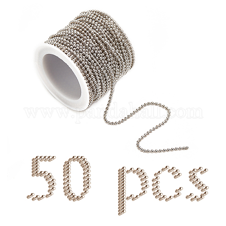 SUNNYCLUE 32 Feet Platinum Color Ball Chains Link Spool Bulk Necklace Jewelry Making Chains with Brass Ball Chain Connectors for Necklaces Bracelets Pendant Jewelry Making CHC-SC0001-02P-1