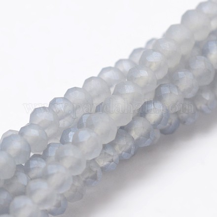 Perlas de lustre plateado chapado rondelle cuentas de vidrio EGLA-L007-H01-2mm-1