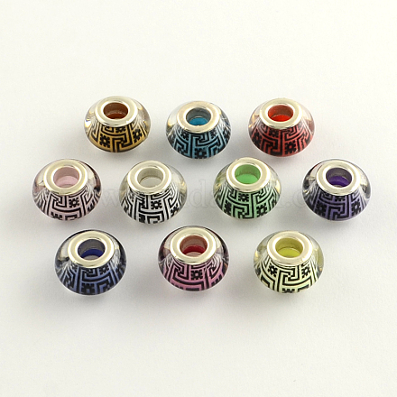 Perles Européennes en acrylique avec grand trou X-OPDL-Q128-01-1