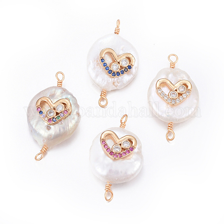 Conectores de eslabones de perlas naturales PEAR-E013-10-1